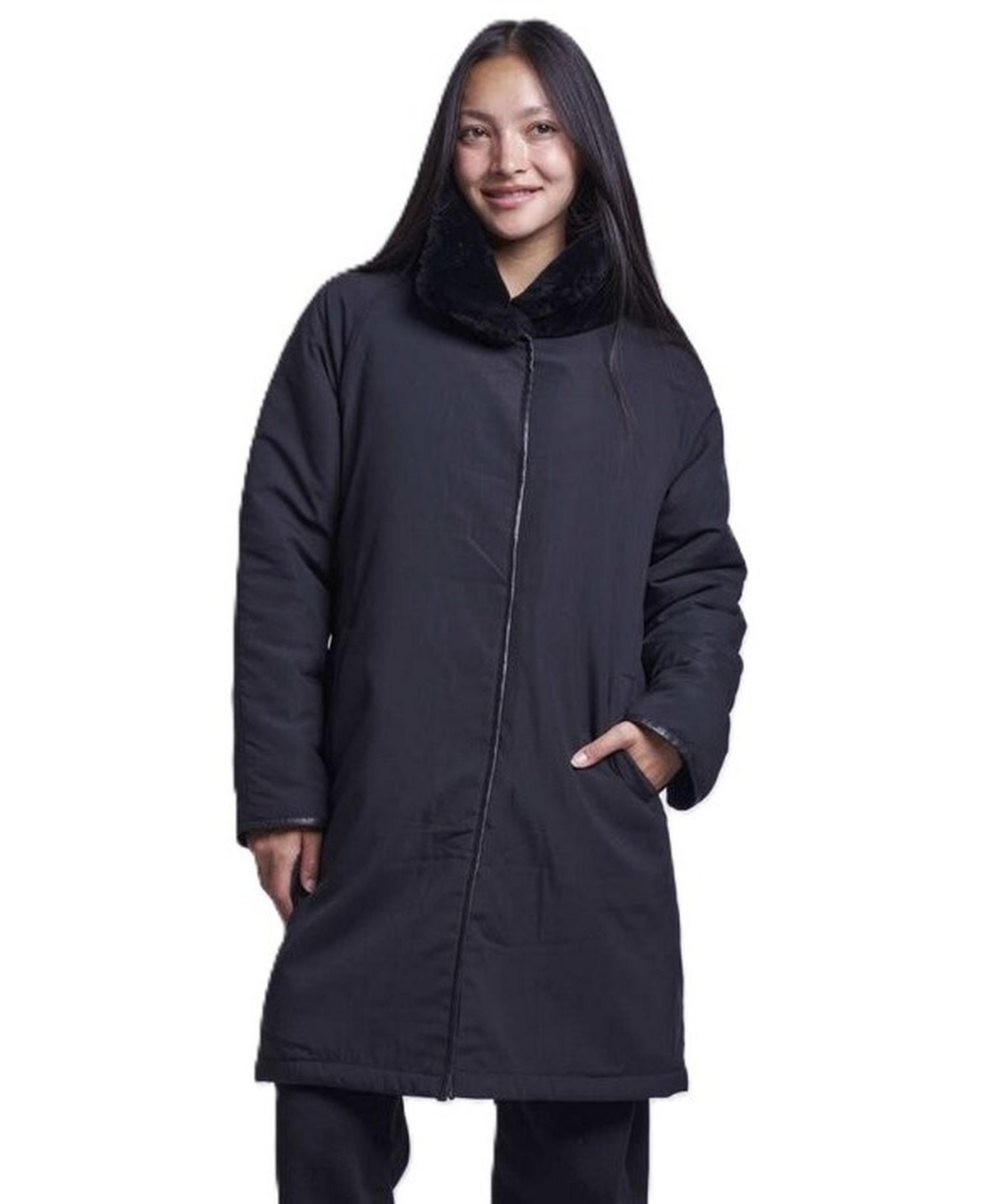 Women's Water-Resistant Reversible Shearling Coat
