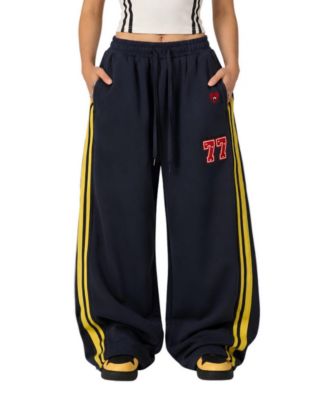 Women's Stripe Baggy Mid-Rise Sweatpants