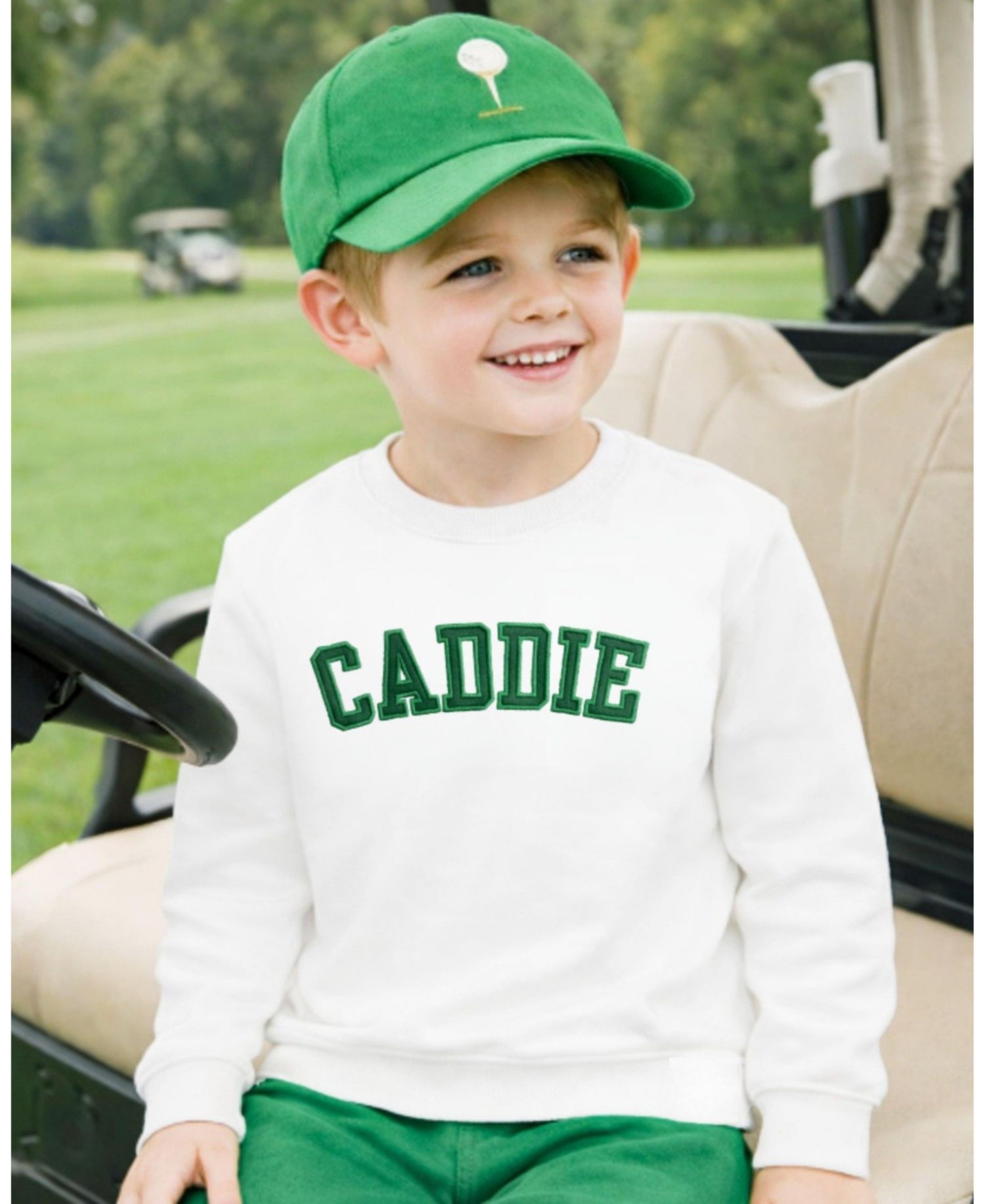 Boys' and Girls' Caddie Cotton-Blend Crewneck Long-Sleeve Sweatshirt