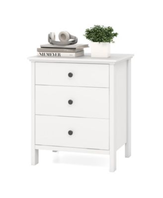 3 Drawer Wooden Nightstand Modern Bedside Table