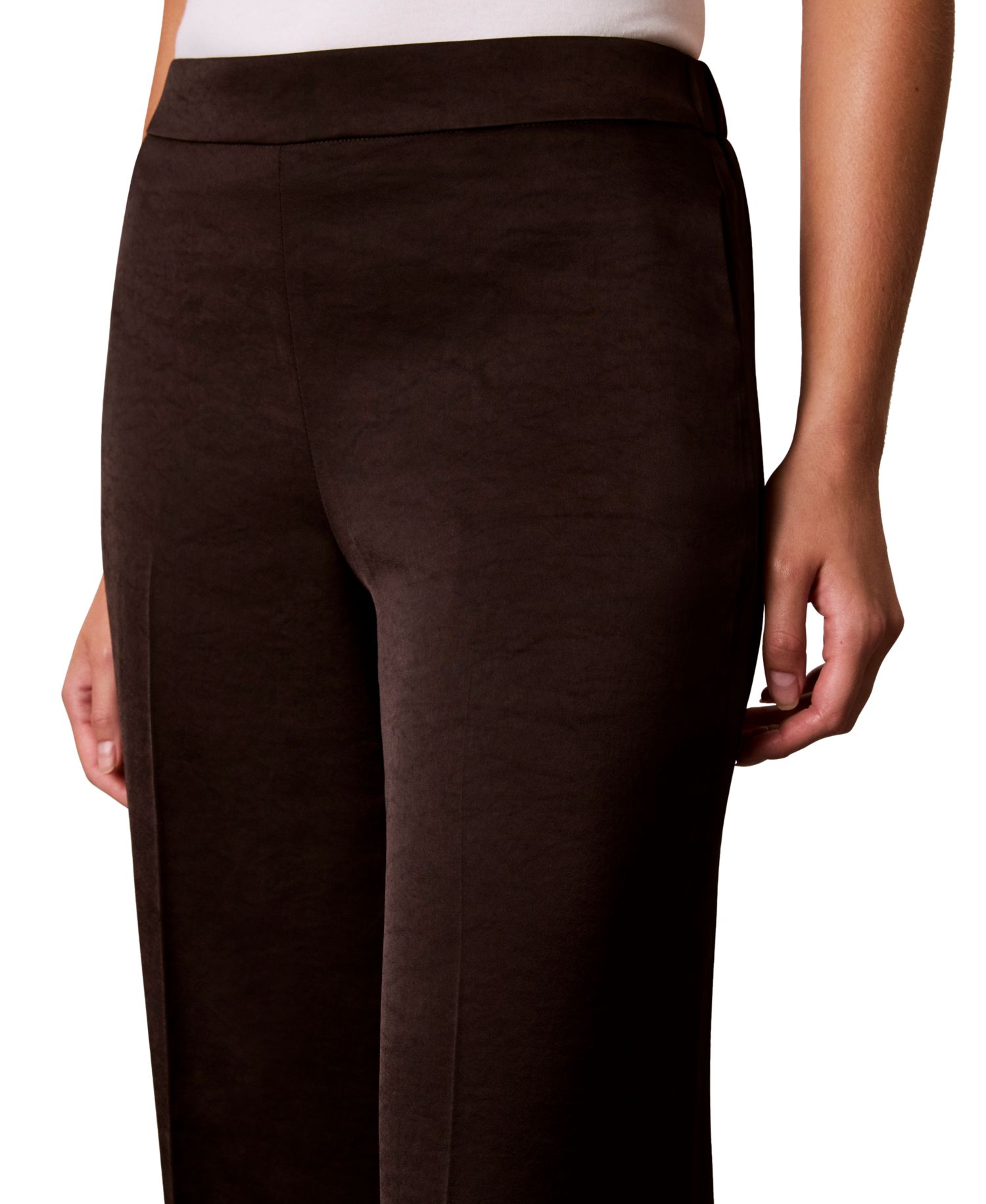 Women's Pull-On Wide-Leg Satin Pants
