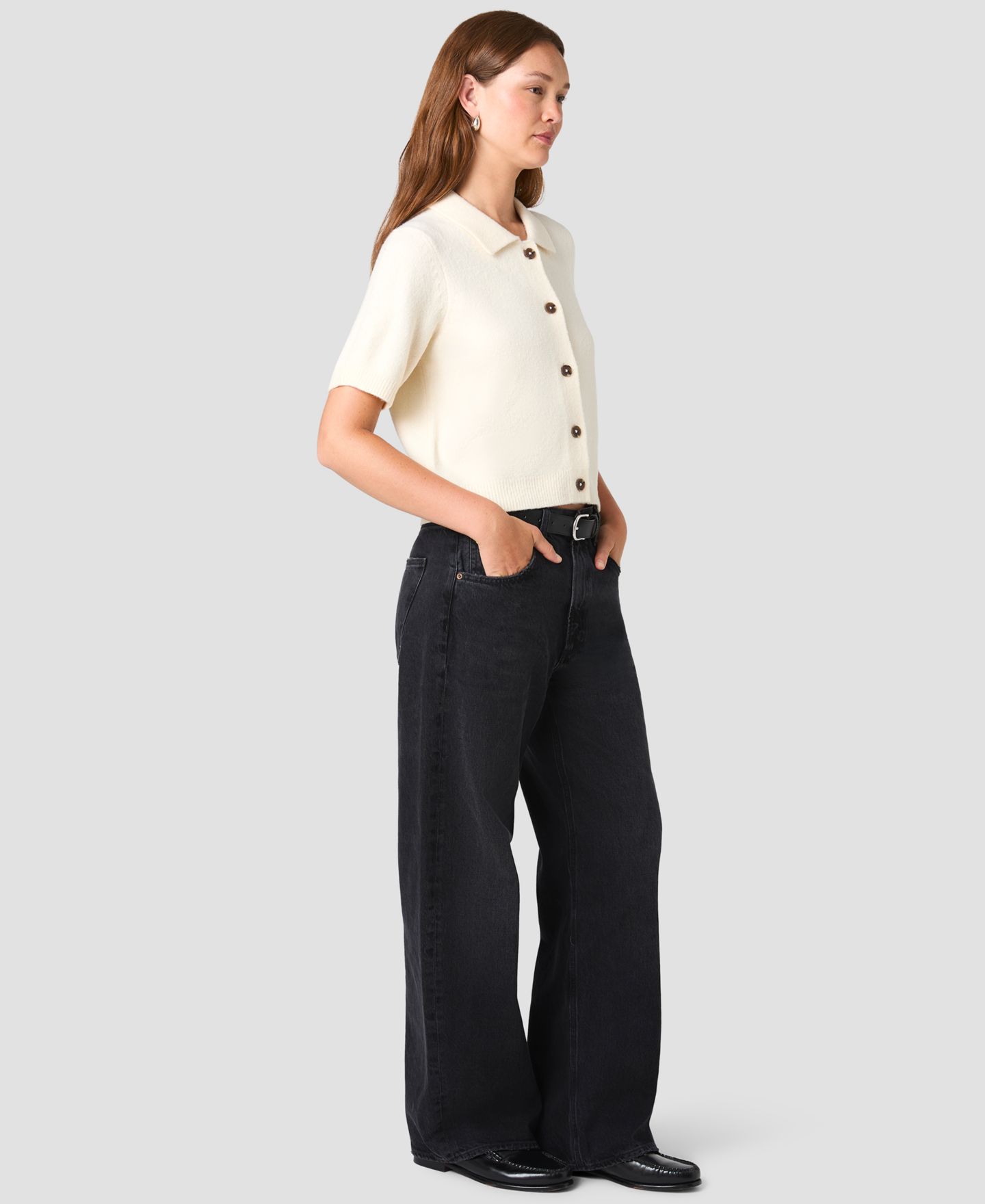 Женский топ French Connection Suzie Short-Sleeve Collared Button-Up, цвет: Кремовый — фото 4