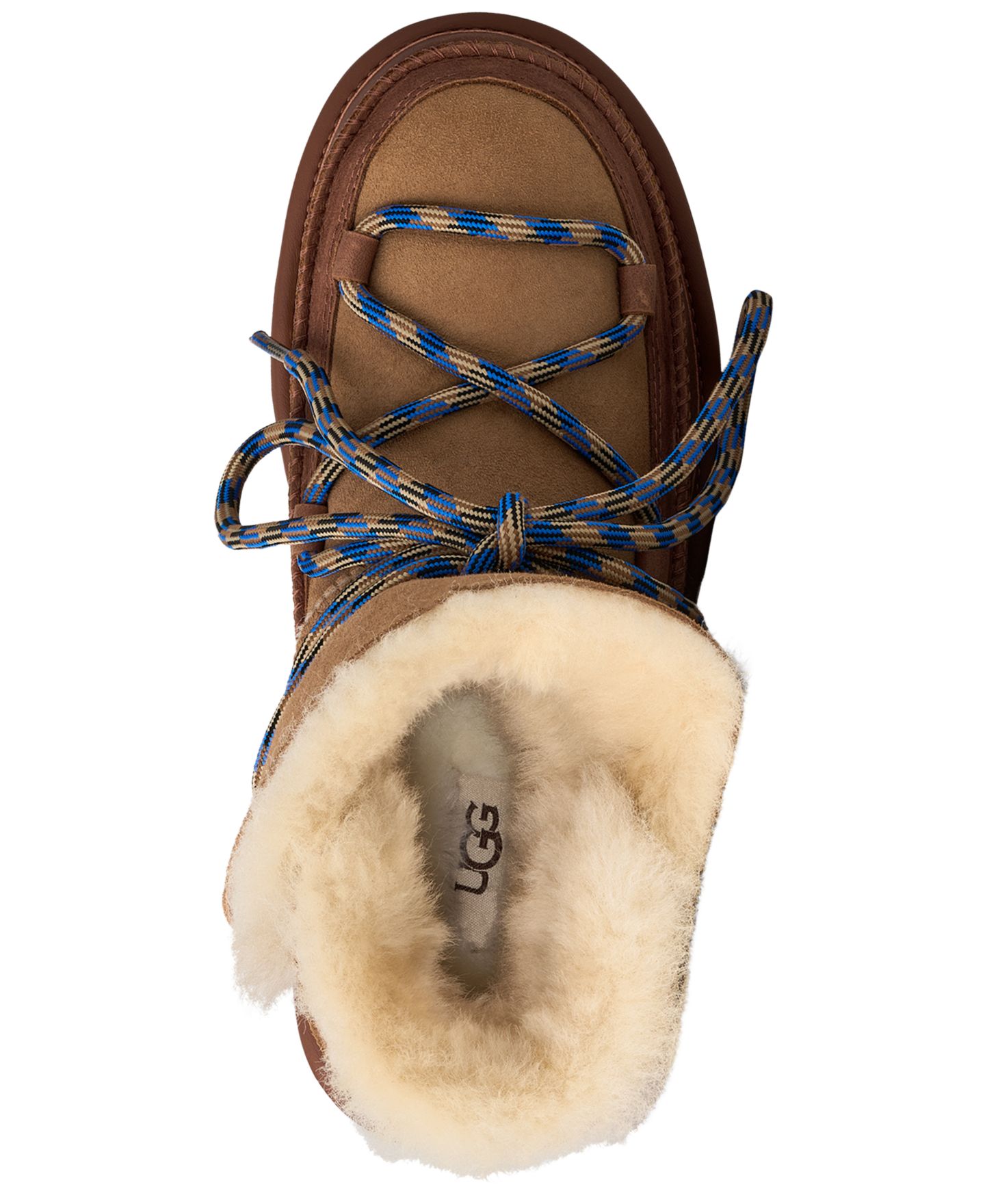 Женские ботинки UGG® Classic Tread Lace-Up Sheepskin, цвет: Каштановый — фото 4