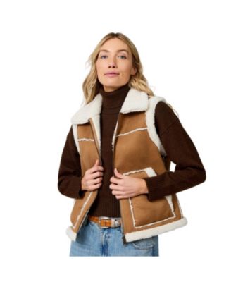 Women's Faux-Suede Shearling Reversible Vest