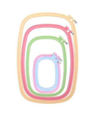 5 Pack Square Rectangle Embroidery Hoops Adjustable ABS Plastic Frames For DIY Sewing