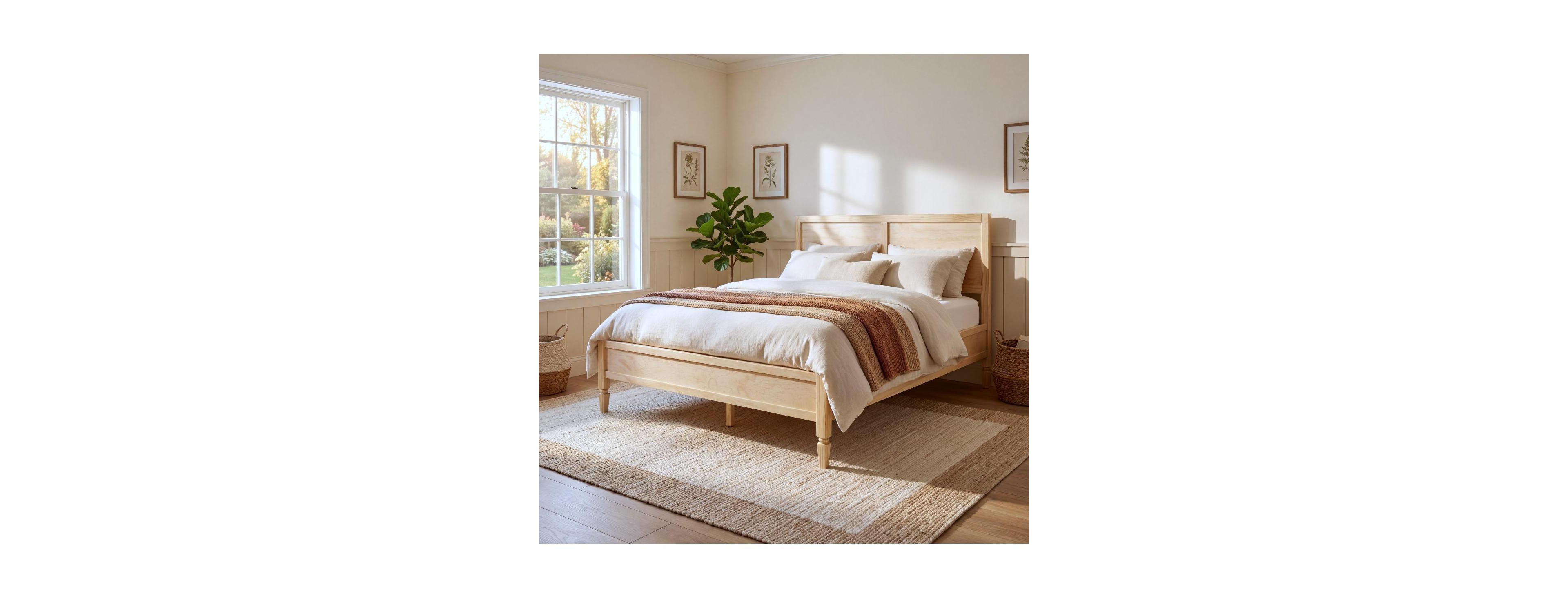 Streamdale Furniture Queen Wood Platform Bed Frame with Headboard