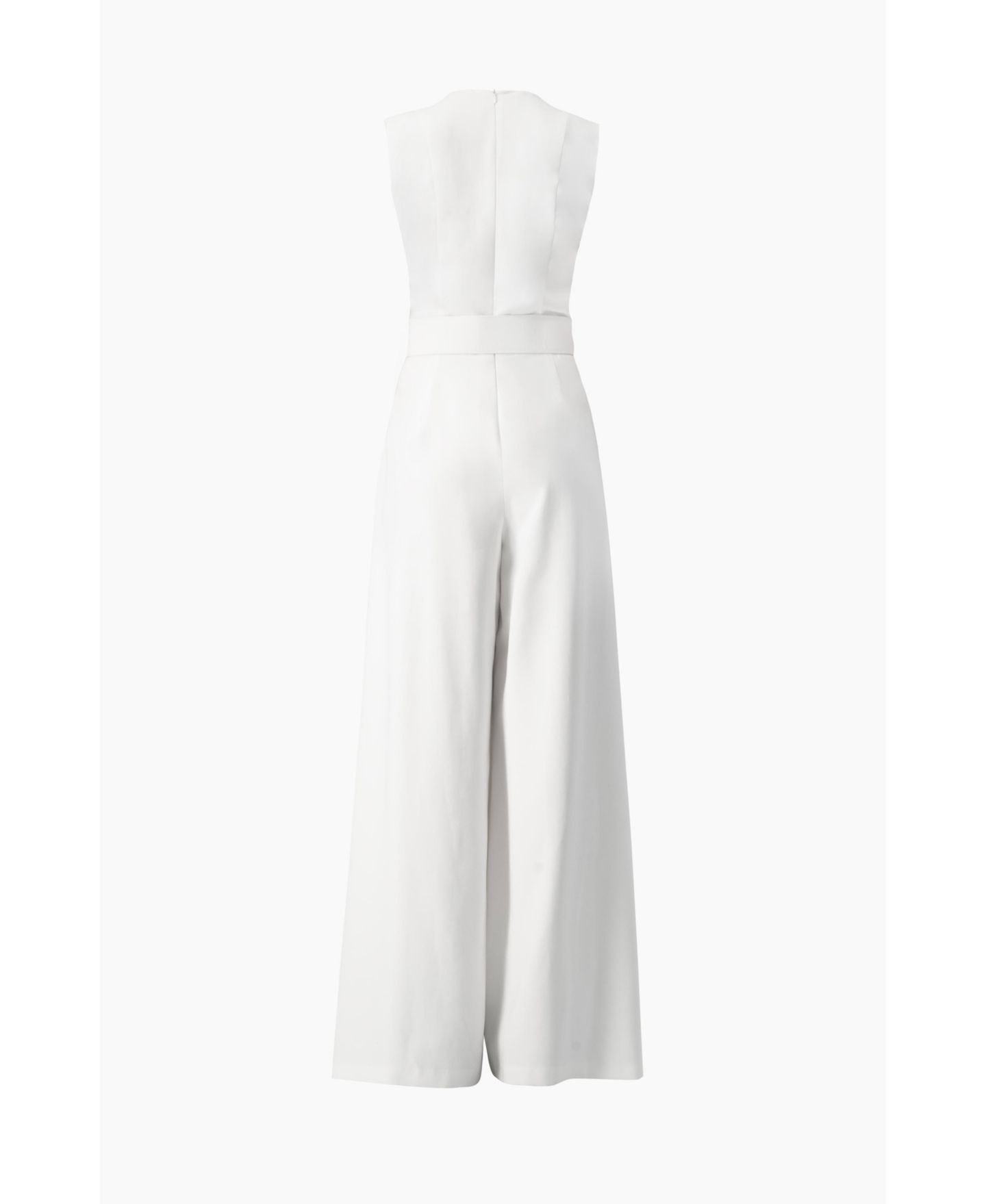 Женский комбинезон Ivonne Clean V-Neck Buckle-Belt Wide-Leg Tailored Jumpsuit, цвет: Белый — фото 6