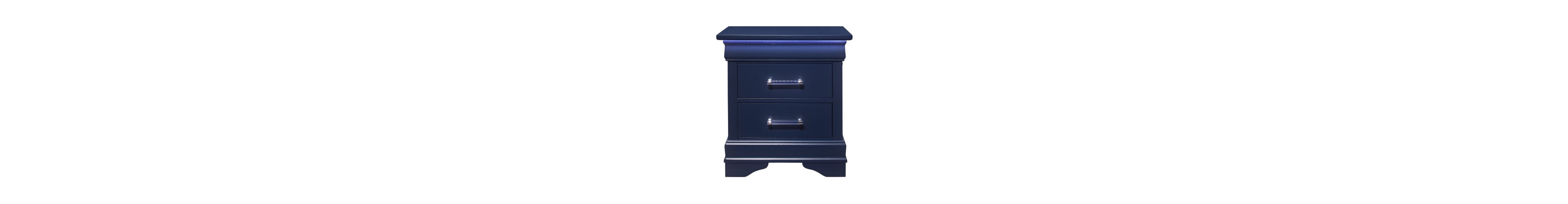 Flynama Charlston 2 Drawer Nightstand with Led Lighting Modern Bedside Storage Cabinet