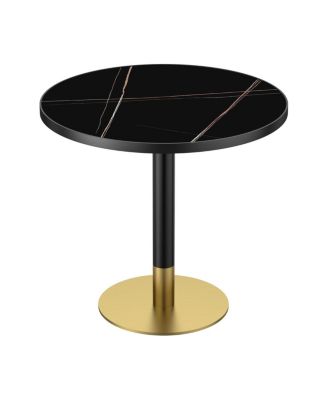  31.5" Modern Round Sintered Stone Faux Marble Tulip Dining Table