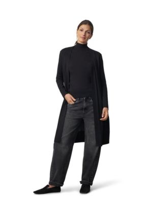 Women's Cable-Knit Longline Open-Front Duster Cardigan