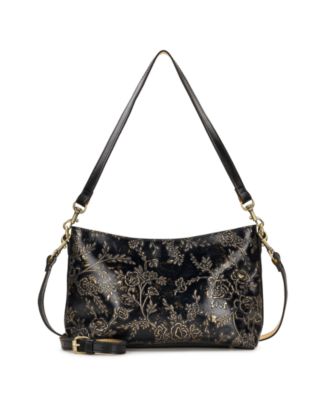 Betta Rose Garden Leather Small Crossbody Handbag