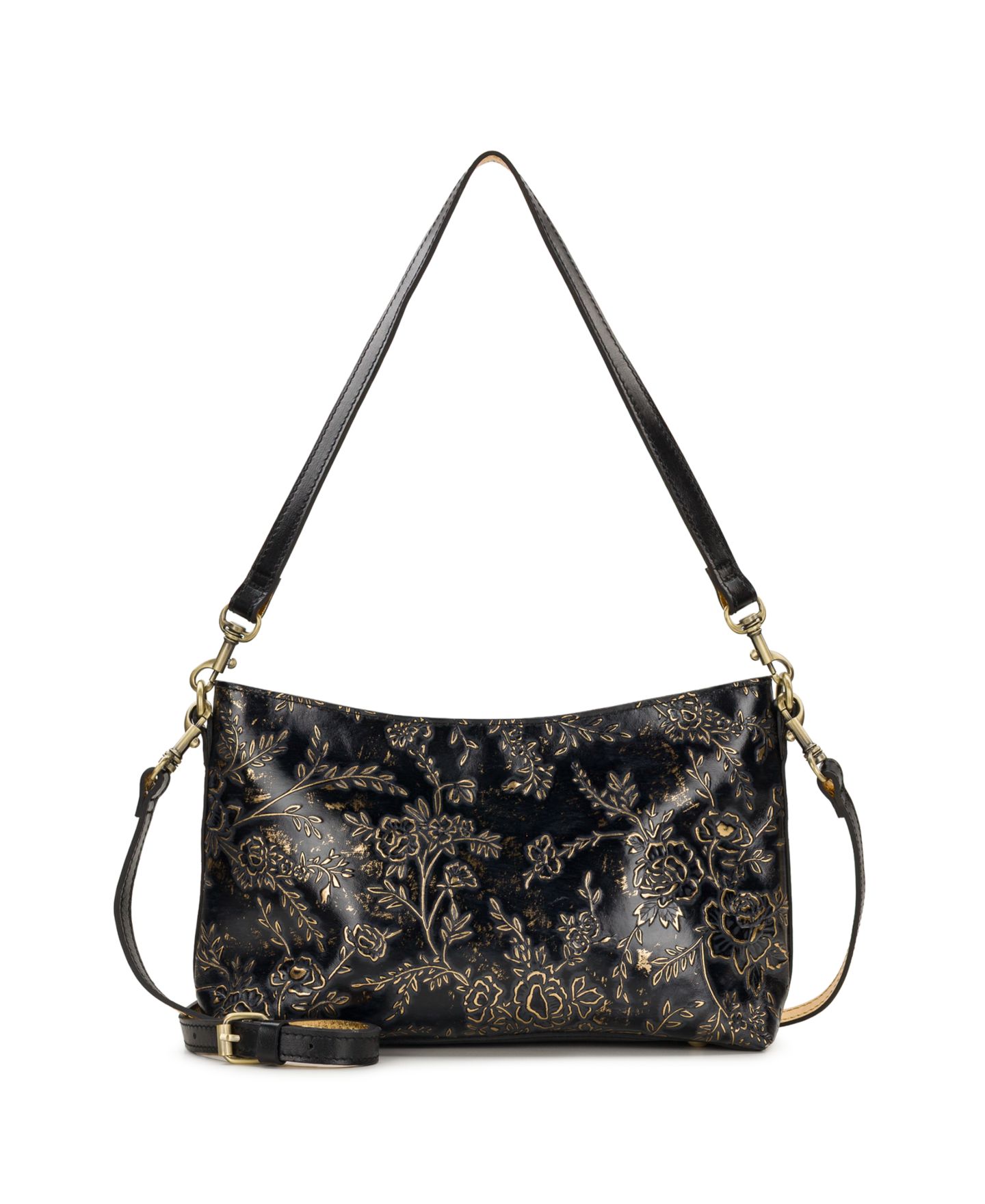 Женская сумка Patricia Nash Betta Rose Garden Leather Small Crossbody, цвет: Розовый чёрный — фото 1