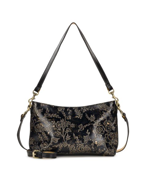 Женская сумка Patricia Nash Betta Rose Garden Leather Small Crossbody, цвет: Розовый чёрный