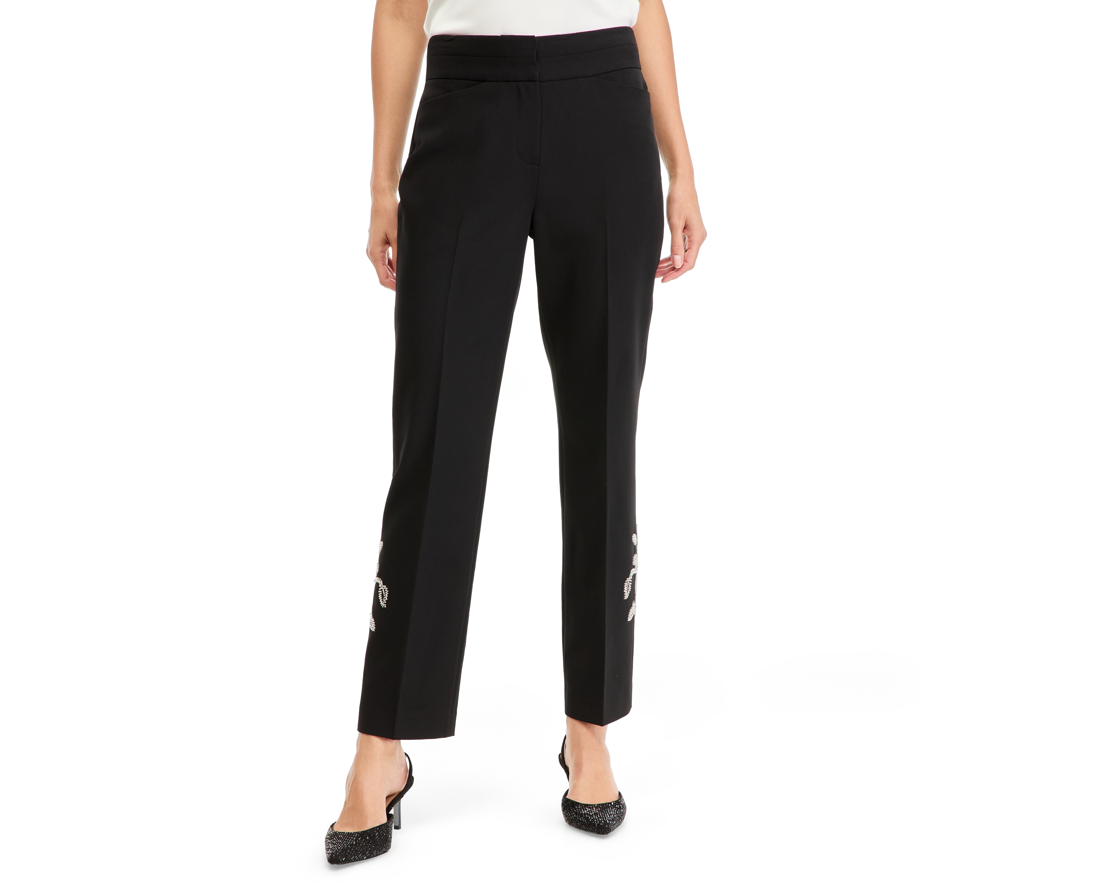 Tahari Asl Women's Sequin-Embellished Bootcut Pants