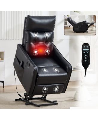 PU Power Lift Recliner with Massage, Heat, and USB