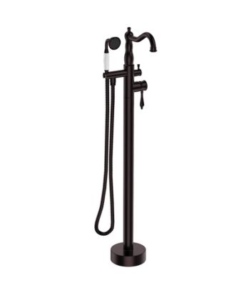 Freestanding Bathtub Faucet with Hand Shower, Single Handle Floor Mount Tub Filler for Modern Bathrooms
