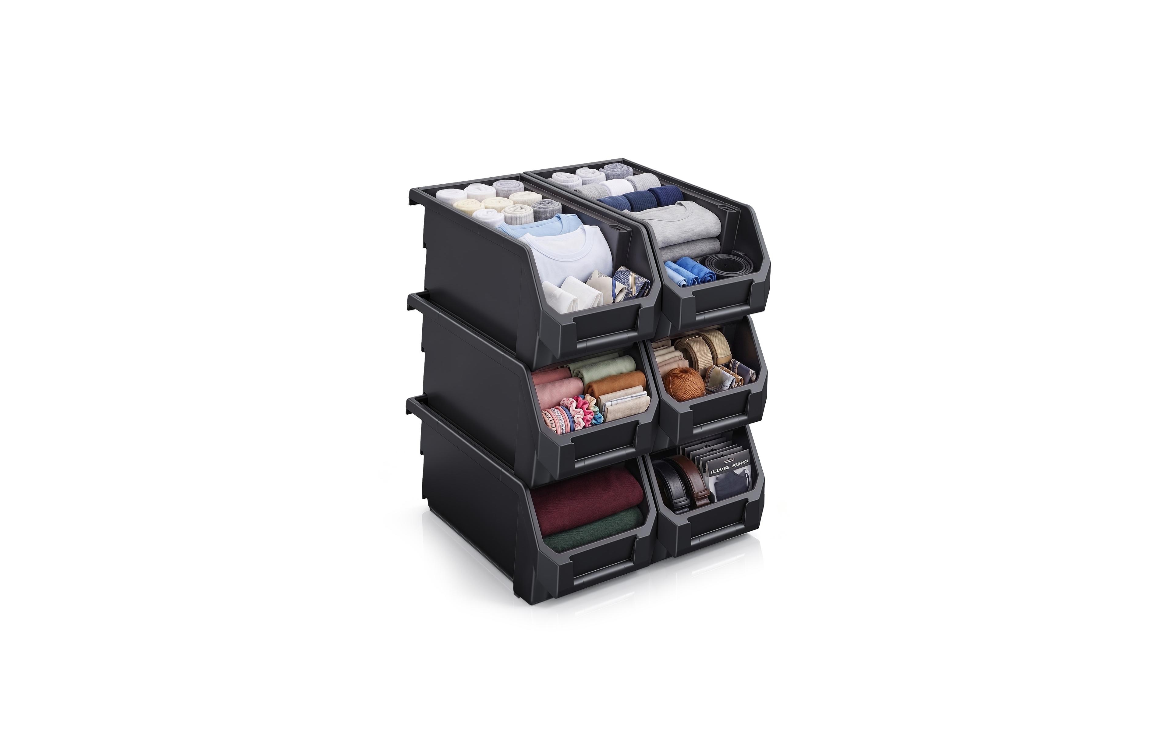 Sorbus Large Open Front Stackable Clothing Storage Bin
