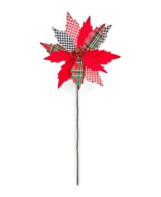 Timeless Tartan Poinsettia Stem
