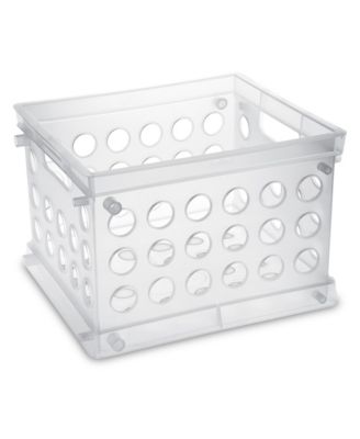 Convenient Mini Square Small Storage Organizing Crate, Clear (12 Pack)