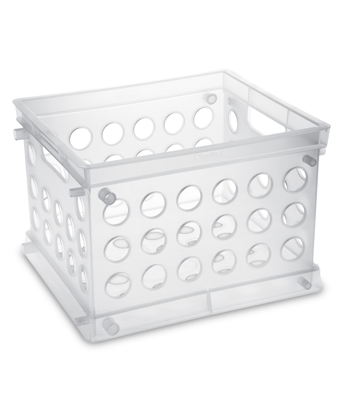 Sterilite Convenient Mini Square Small Storage Organizing Crate, Clear (12 Pack)
