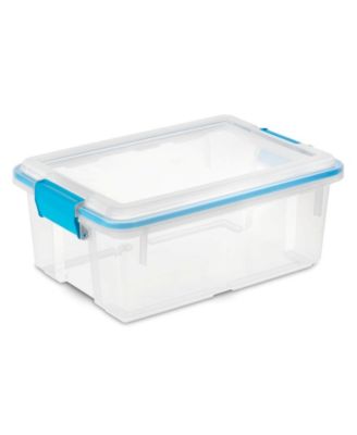 12 Qt Plastic Storage Bin Container Clear Gasket Sealed Box, (18 Pack)