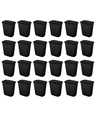 3 Gallon Rectangular Wastebasket Small Home Trash Bin, 24 Pack, Black