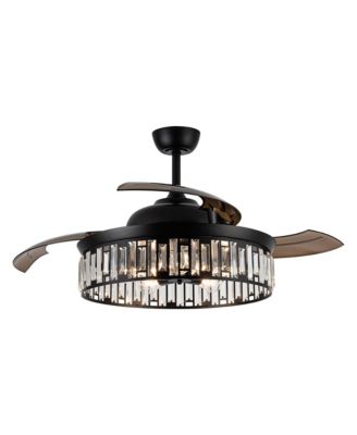 52 Crystal Retractable Blades Smart Ceiling Fan with Light and Remote, App Control, Voice Control