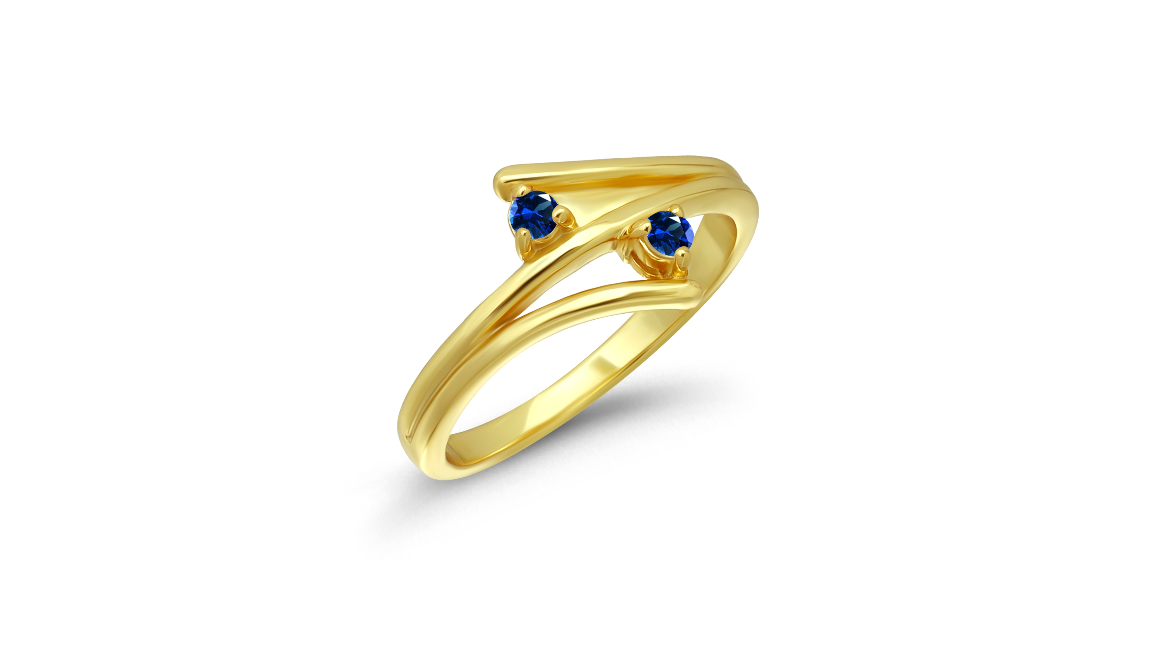 Macy's Blue Cubic Zirconia 14k Gold-Plated Bypass Ring