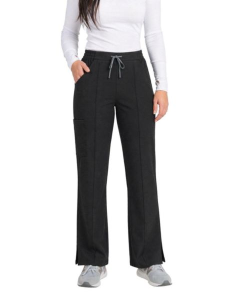 Женские брюки Medgear 6-Pocket Boot-Cut Drawstring Scrub, цвет: Чёрный