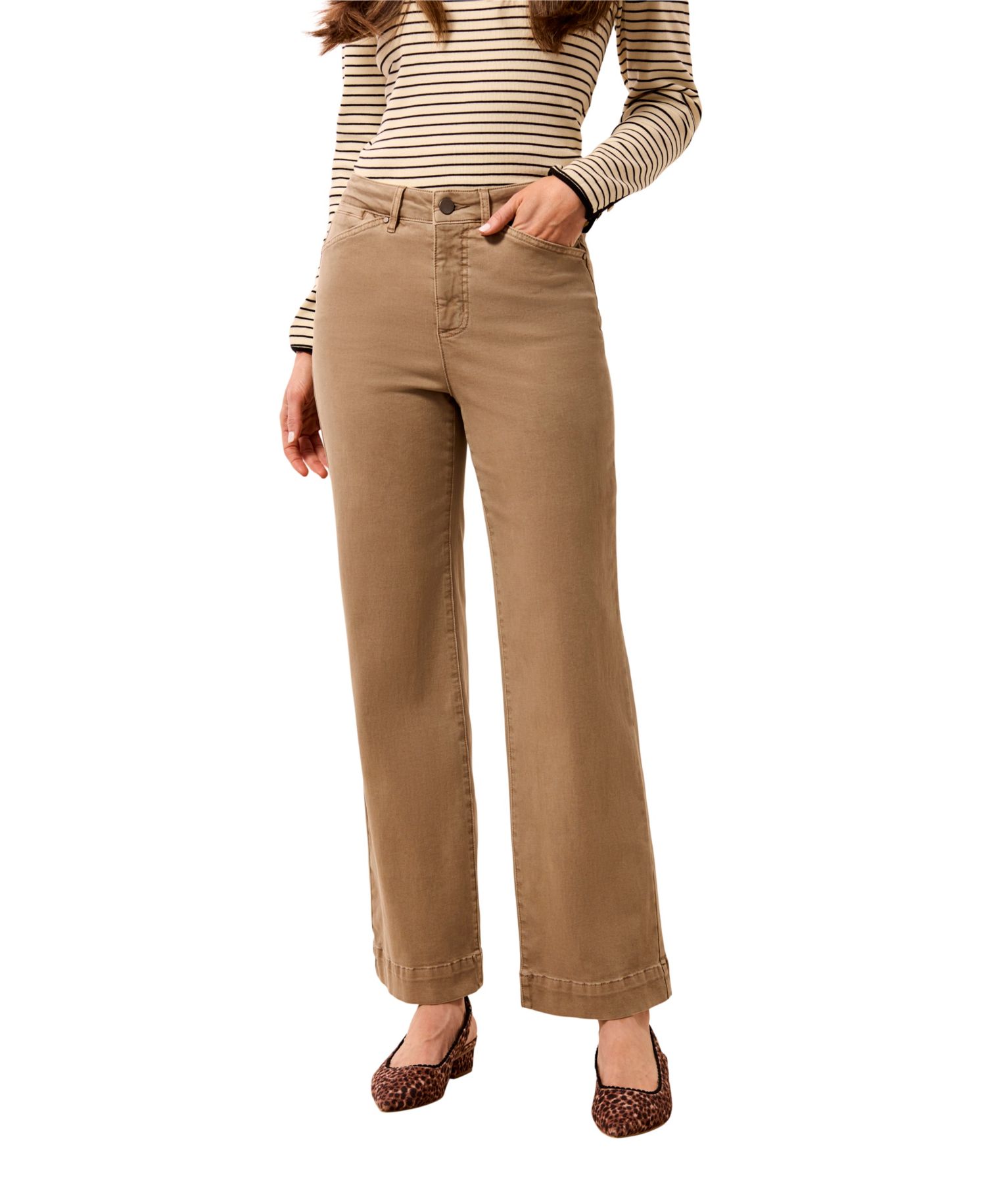 Women's Wide-Leg Mid-Rise Pants
