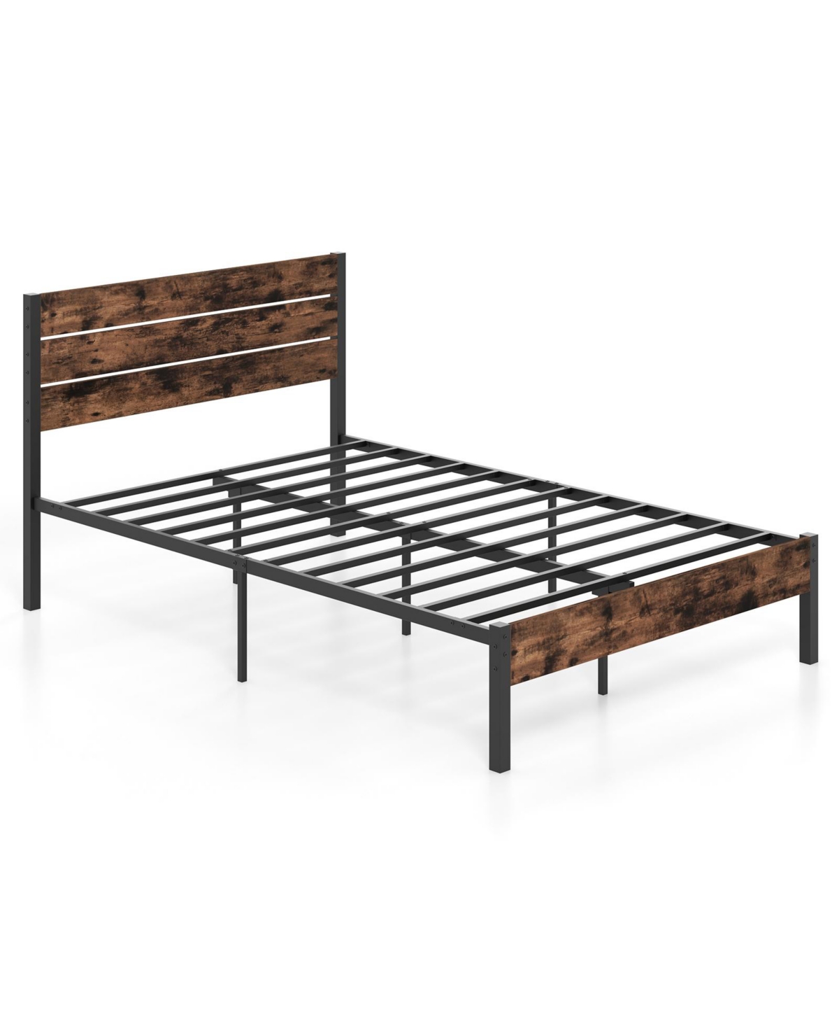 Mecale Full King Queen Twin Size Bed Frame with High Headboard and Mute Bar Full Size