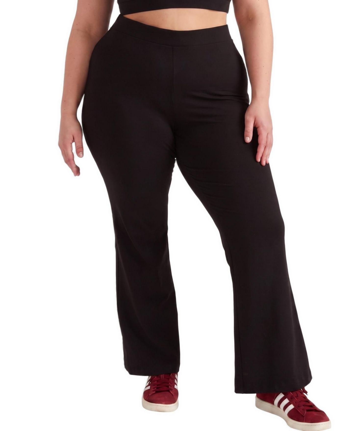 Женские леггинсы Universal Standard Plus Size Roya High-Rise Bootcut Pull-On, цвет: Чёрный — фото 1