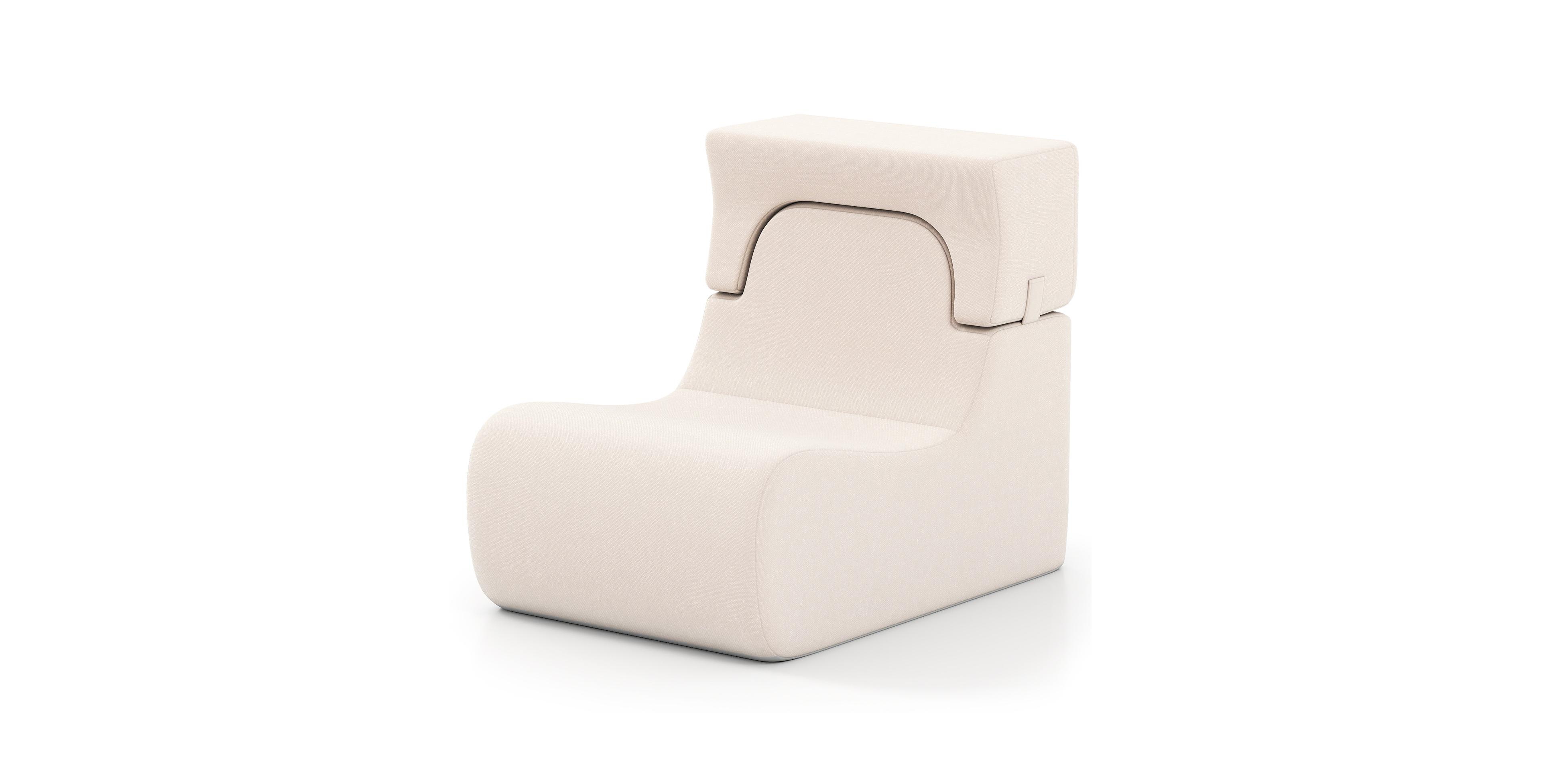 Mecale Floor Chair Lazy Sofa with Detachable Headrest