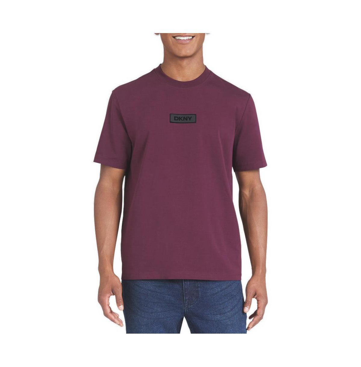 Dkny Men's Classic Fit Crewneck Silicone Plate Logo T-Shirt