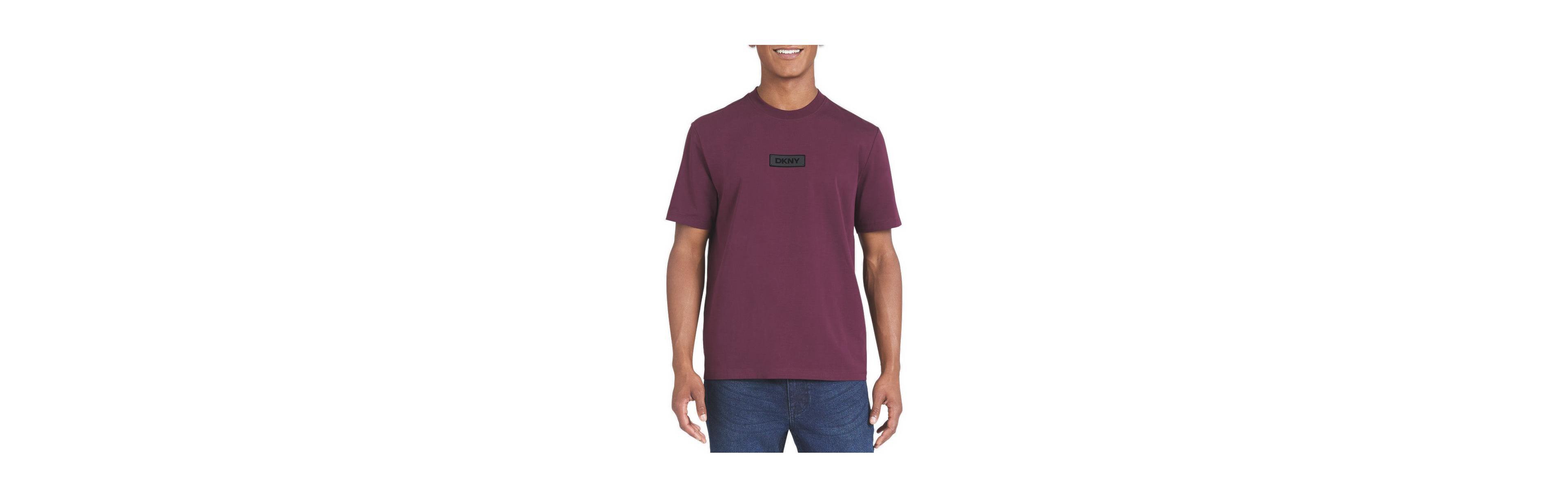 Dkny Men's Classic Fit Crewneck Silicone Plate Logo T-Shirt