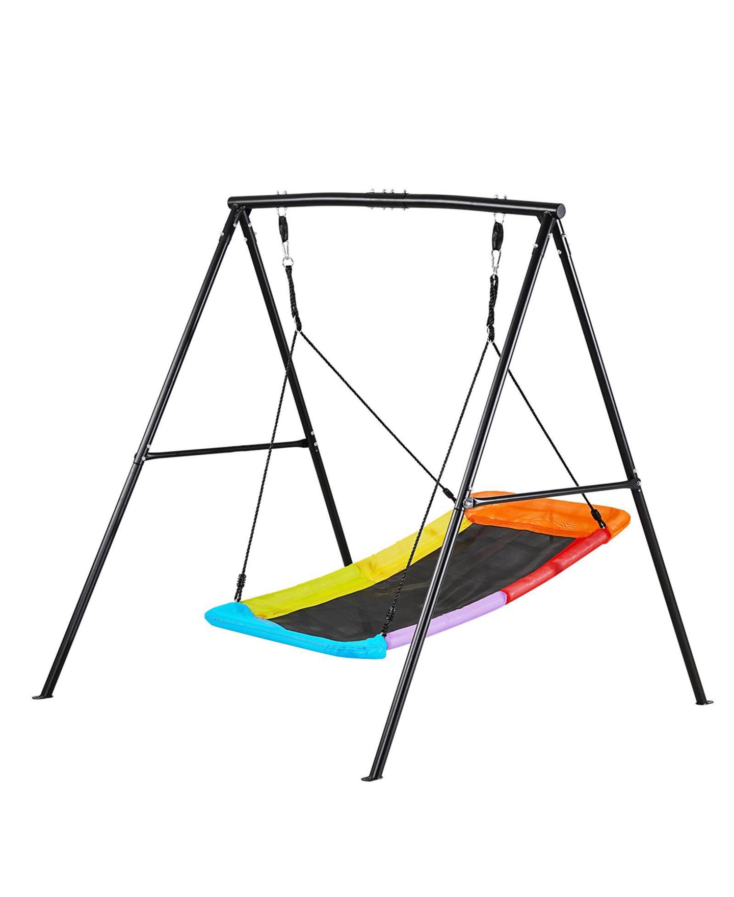 Детская игрушка Glintex Backyard A-Frame Swing Stand, 60 x 32 in Saucer Seat, Carbon Steel, 440 lb Load Capacity, Ages 3+, цвет: Чёрный — фото 8
