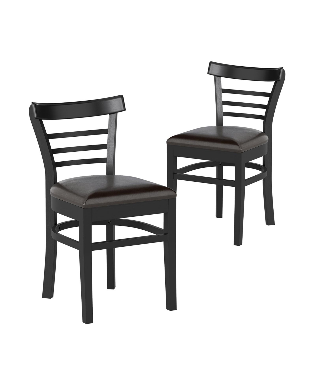 Mecale Set of 2 Wooden Dining Chair with Rubber Wood Legs for Restaurant