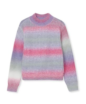 Girls' 4-16 Mock-Neck Chunky-Knit Ombre Sweater