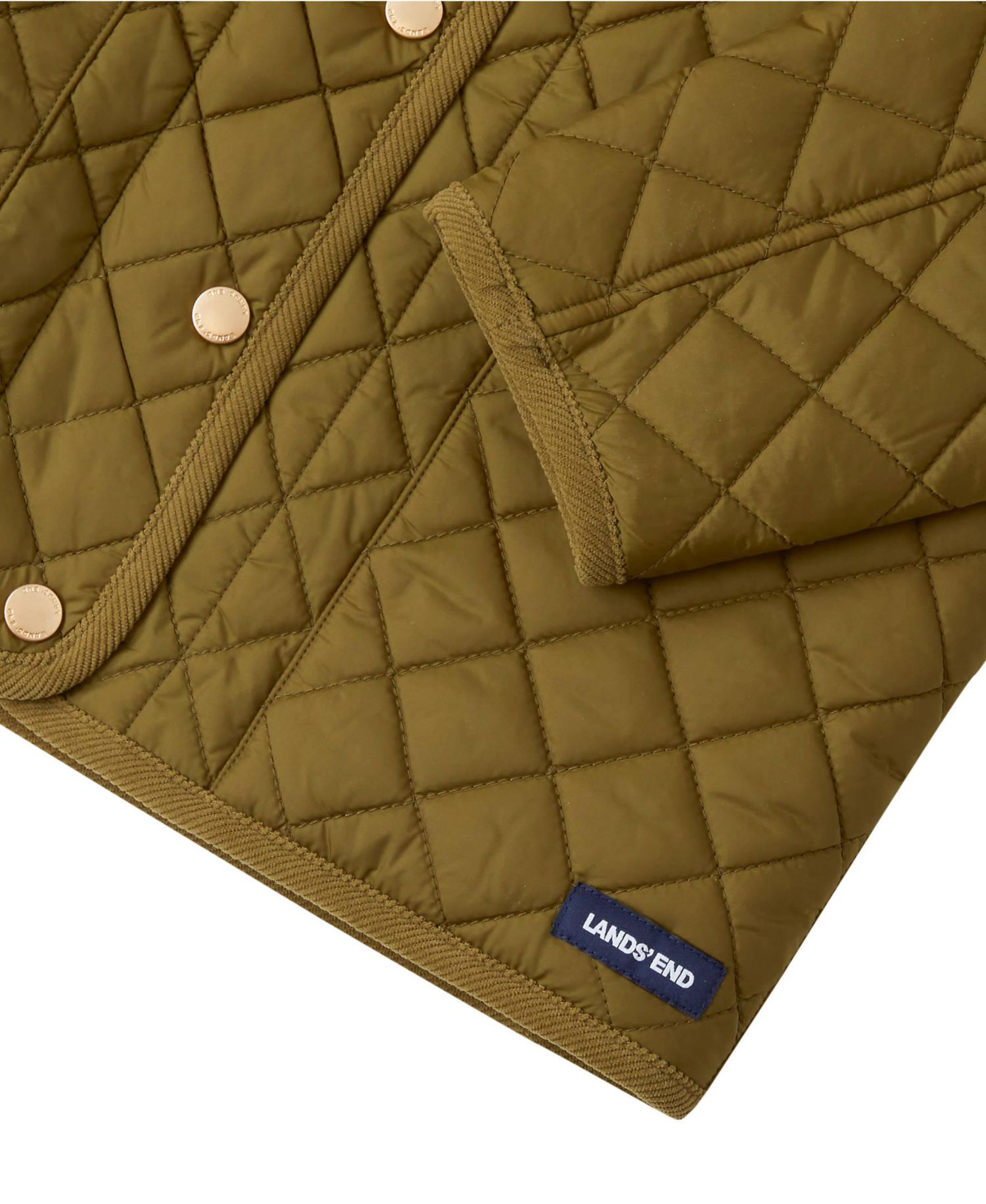 Girls' 4-16 Water-Resistant Quilted Corduroy Collar Jacket