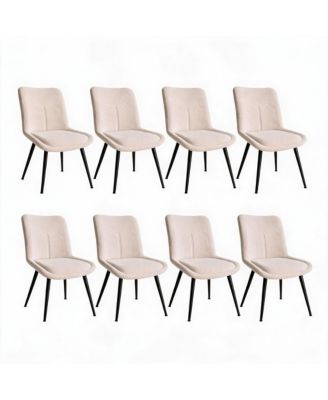 Upholstered Dining Chairs Set of 8 Chenille Dining Room Chairs with Soft Padded Seat and Backrest