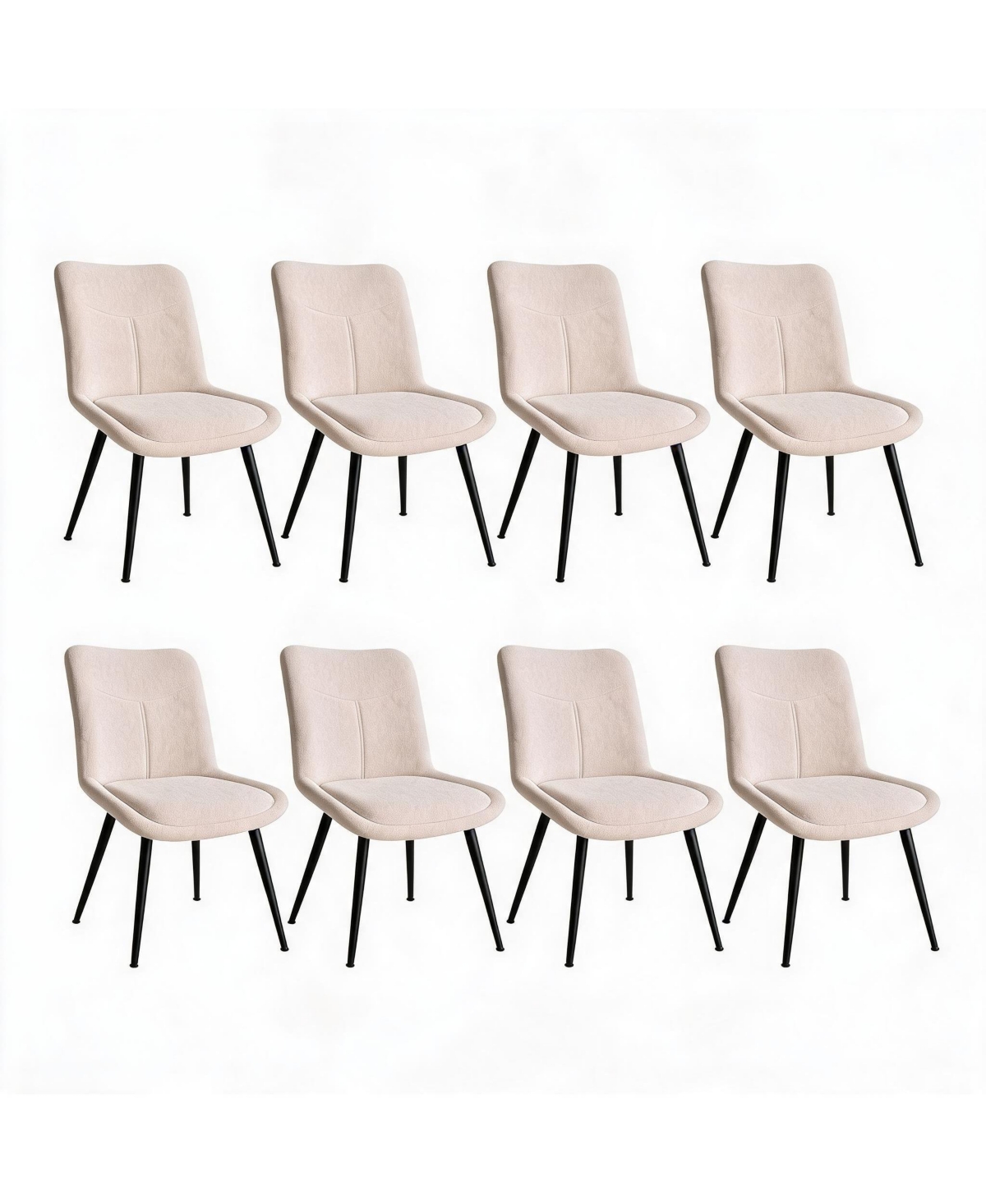 homfan Upholstered Dining Chairs Set of 8 Chenille Dining Room Chairs with Soft Padded Seat and Backrest
