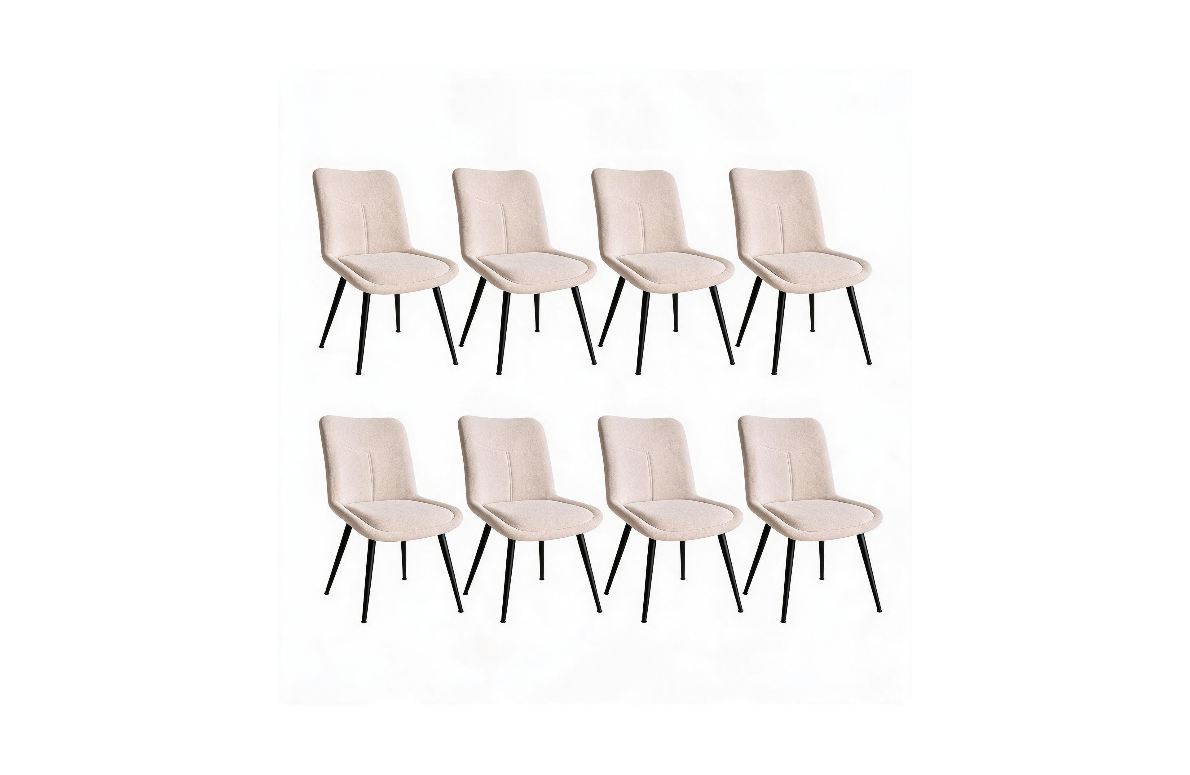 homfan Upholstered Dining Chairs Set of 8 Chenille Dining Room Chairs with Soft Padded Seat and Backrest