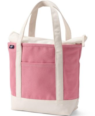 Medium Solid Color 5 Pocket Zip Top Canvas Tote Bag
