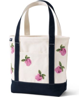 Medium Applique Open Top Canvas Tote