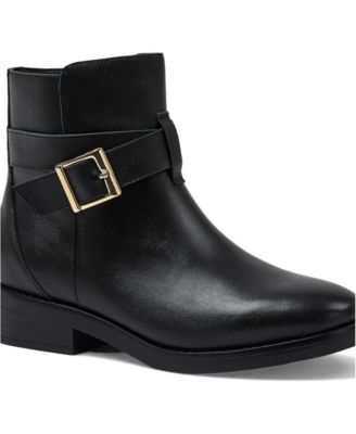 Women's Leather Buckle Boots