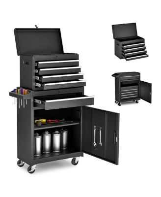 5-Drawer Rolling Tool Chest and Cabinet with Detachable Top Box