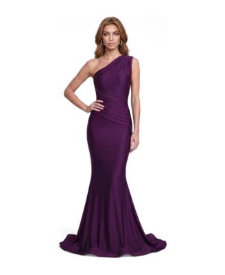 Women's One Shoulder Ruched Mermaid Evening Gown