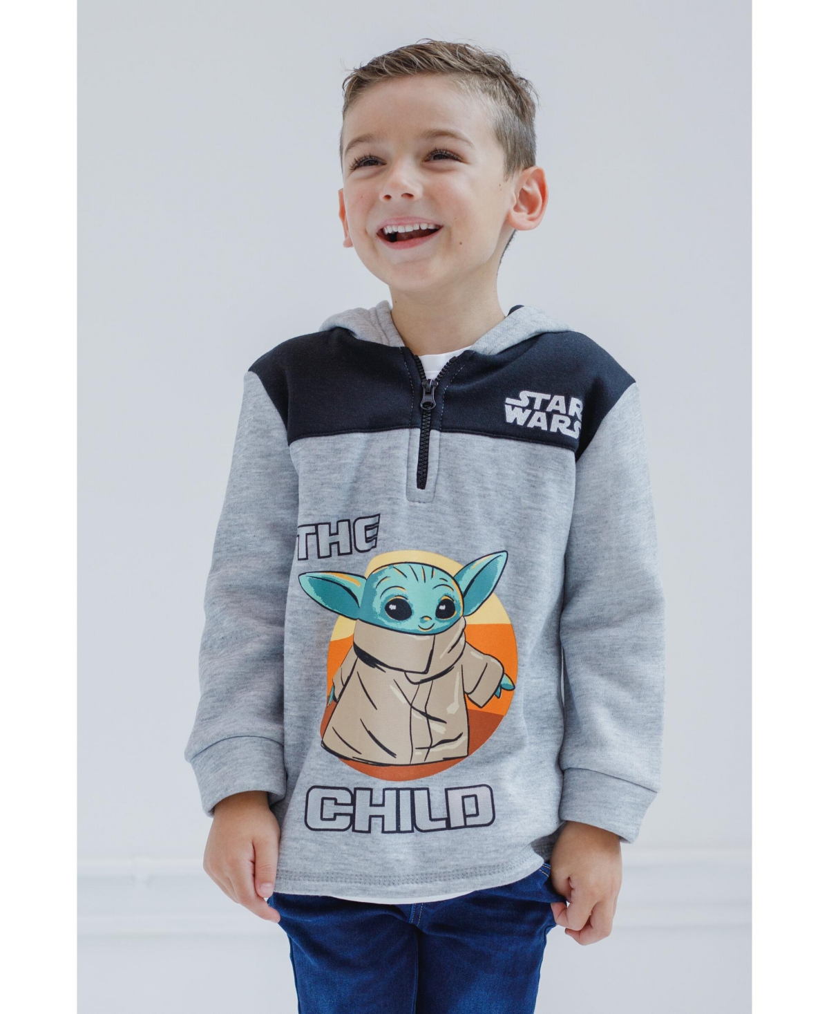 Star Wars The Mandalorian Child Fleece Half Zip Hoodie Toddler| Boys