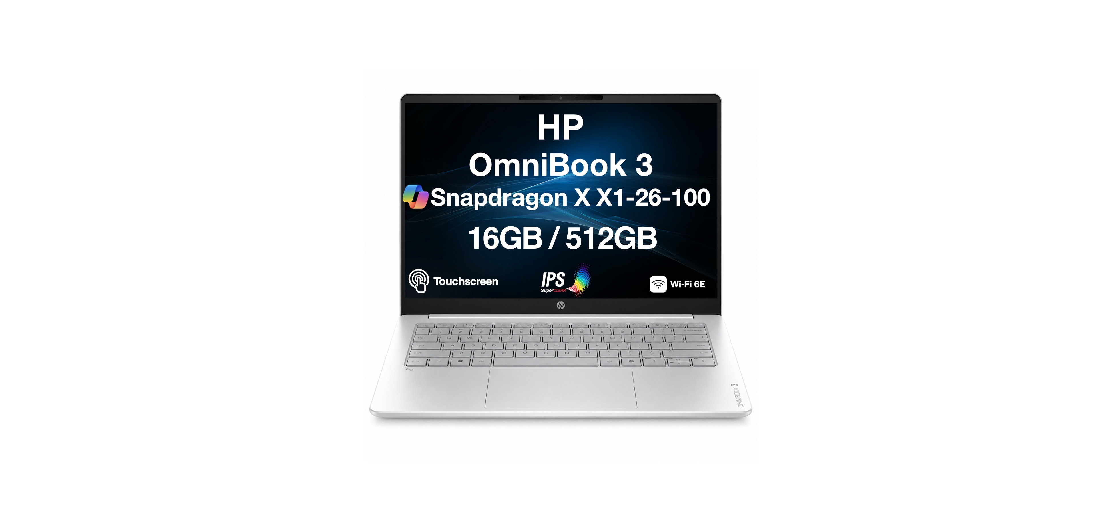 Hp OmniBook 3 Snapdragon X X1-26-100 16GB 14" Touchscreen Laptop