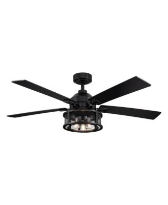 52" Industrial Reversible Wood 5-Blade Ceiling Fan with Light Kit and Remote